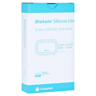 "BIATAIN Silicone Lite Schaumverband 5x12,5 cm 5 Stück" von "Coloplast GmbH"