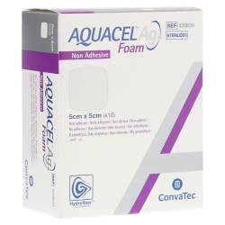 AQUACEL Ag Foam nicht adhäsiv 5x5 cm Verband 10 St Verband von Convatec (Germany) GmbH