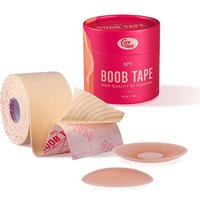 CureTape® Boob Tape Beige mit 2 Silikon wiederverwendbare Brustwarzenpflaster (nipple covers) von CureTape