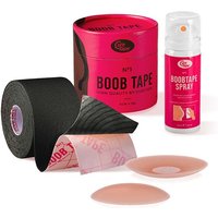 CureTape® Boob Tape Schwarz - Komplettset : mit 2 Nippleabdeckungen und Tape Entfernungsspray von CureTape