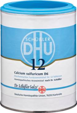 BIOCHEMIE DHU 12 Calcium sulfuricum D 6 Tabletten 1000 St von DHU-Arzneimittel GmbH & Co. KG