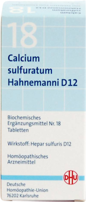 BIOCHEMIE DHU 18 Calcium sulfuratum D 12 Tabletten 200 St von DHU-Arzneimittel GmbH & Co. KG