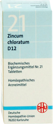 BIOCHEMIE DHU 21 Zincum chloratum D 12 Tabletten 80 St von DHU-Arzneimittel GmbH & Co. KG