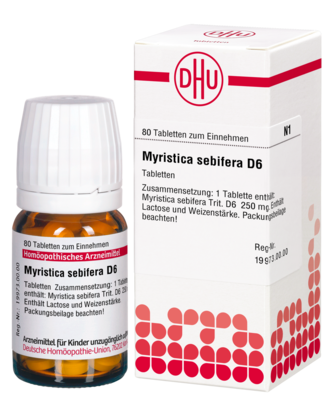 MYRISTICA SEBIFERA D 6 Tabletten 80 St von DHU-Arzneimittel GmbH & Co. KG