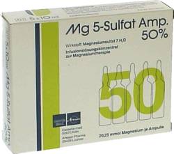 MG 5 Sulfat Amp. 50% Infusionsl�sungskonzentrat 5 St von DROSSAPHARM GmbH