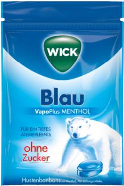 WICK BLAU Menthol Bonbons o.Zucker Beutel 72 g von Dallmann's Pharma Candy GmbH