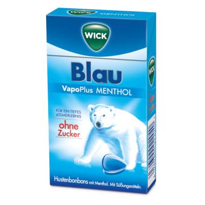 WICK BLAU VapoPlus MENTHOL Bonbons ohne Zucker von Dallmann's Pharma Candy GmbH