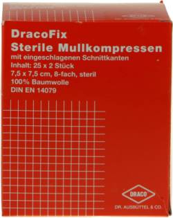 DRACOFIX PEEL Kompressen 7,5x7,5 cm steril 8fach 25X2 St von Dr. Ausb�ttel & Co. GmbH