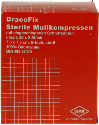 DRACOFIX PEEL Kompressen 7,5x7,5 cm steril 8fach 25X2 St von Dr. Ausb�ttel & Co. GmbH