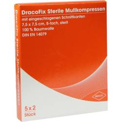 DRACOFIX PEEL Kompressen 7,5x7,5 cm steril 8fach 5X2 St von Dr. Ausb�ttel & Co. GmbH