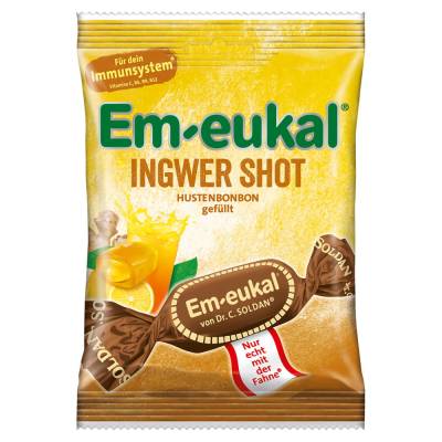 EM EUKAL Bonbons Ingwer Shot gefüllt zuckerhaltig 75 g Bonbons von Dr. C. SOLDAN GmbH