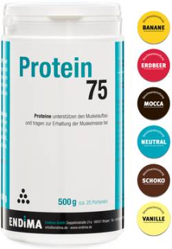 PROTEIN 75 Erdbeer Pulver 500 g von ENDIMA Vertriebsgesellschaft mbH