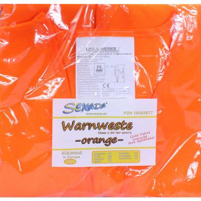 SENADA Warnweste orange im Beutel 1 St ohne von ERENA Verbandstoffe GmbH & Co. KG