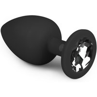 Easytoys - Analplug aus Silikon in Schwarz mit Zierstein - groß von EasyToys