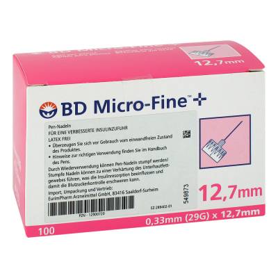 "BD MICRO-FINE+ Pen-Nadeln 0,33x12,7 mm 29 G 100 Stück" von "EurimPharm Arzneimittel GmbH"