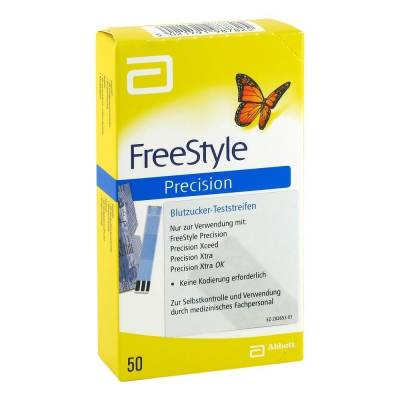 "FREESTYLE Precision Blutzucker Teststr.o.Codierung 50 Stück" von "EurimPharm Arzneimittel GmbH"