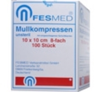 MULLKOMPRESSEN ES 10x10 cm unsteril 8fach von FESMED Verbandmittel GmbH