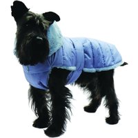 Fashion Dog Hunde-Steppmantel mit Kunstpelz-Futter - Azzurro - 33 cm von Fashion Dog