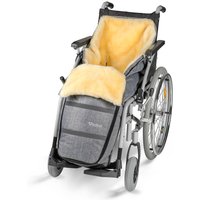 fellhof Rollstuhl Schlupfsack mit Lammfell black-melange in versch. Größen wind- u. wasserabweisend von Fellhof