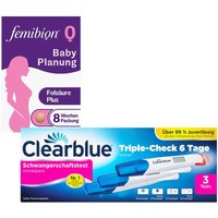 Clearblue Schwangerschaftstest Triplecheck + Femibion 0 Babyplan von Femibion