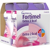 Fortimel Trinknahrung für Ernährungstherapie Erdbeere Extra 2 kcal | Pack mit 4 Flaschen zu je 200ml | Hochkalorisch und eiweißreich von Fortimel