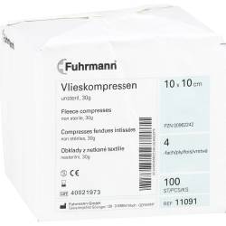 VLIESKOMPRESSEN 10x10 cm unsteril 4lagig 100 St Kompressen von Fuhrmann GmbH