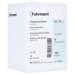 VLIESKOMPRESSEN 10x10 cm unsteril 6lagig 100 St Kompressen von Fuhrmann GmbH