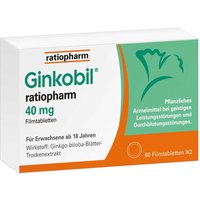 Ginkobil ratiopharm 40mg mit Ginkgo biloba von GINKOBIL ratiopharm