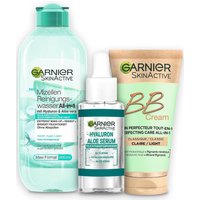 Garnier Pflegeset für das Gesicht, Mit Mizellen Reinigungswasser, Hyaluron Aloe Serum und BB Cream von Garnier