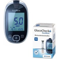 GlucoCheck Excellent Mess-Set (mmol/L) zur Blutzuckerkontrolle mit 60 Streifen von GlucoCheck