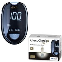 GlucoCheck Gold Set (mg/dl) zur Kontrolle des Blutzuckers mit 60 Teststreifen von GlucoCheck