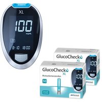 GlucoCheck XL Set [mg/dl] mit 110 Teststreifen zur Kontrolle des Blutzuckers von GlucoCheck