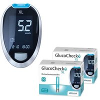 GlucoCheck XL Set [mmol/L] mit 110 Teststreifen zur Kontrolle des Blutzuckers von GlucoCheck