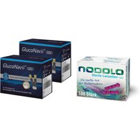 Gluconavii Blutzucker-Teststreifen und Nodolo Lanzetten im Kombiset von Gluconavii