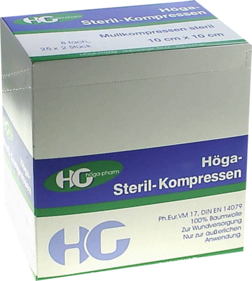 H�GA-KOMPRESSEN 10x10 cm steril 8fach 25X2 St von H�GA-PHARM G.H�cherl