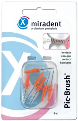 MIRADENT Interd.Pic-Brush Ersatzb.konisch orange 6 St von Hager Pharma GmbH