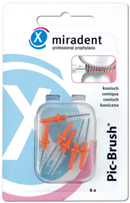 MIRADENT Interd.Pic-Brush Ersatzb.konisch orange 6 St von Hager Pharma GmbH