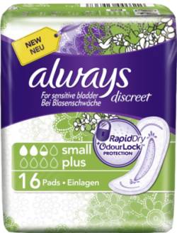 ALWAYS discreet Inkontinenz Einl.small plus 16 St von Halajot Einkaufs OHG