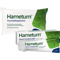 Hametum® Feuchtpflegetücher + Hametum® Hämorrhoidensalbe mit Applikator von Hametum