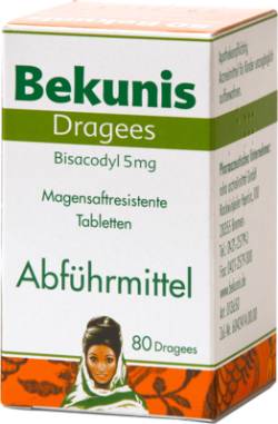BEKUNIS Dragees Bisacodyl 5 mg magensaftres.Tabl. 80 St von Hansa Naturheilmittel GmbH