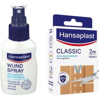 Hansaplast Wundspray + Hansaplast Classic Pflaster 2 m x 6 cm von Hansaplast