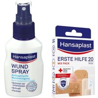 Hansaplast Wundspray +Hansaplast Erste Hilfe Pflaster Mix von Hansaplast