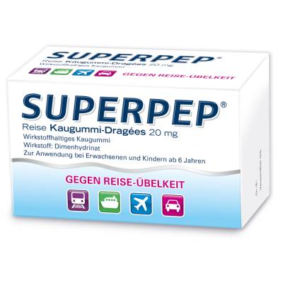 SUPERPEP Reise Kaugummi-Dragees 20mg von Hermes Arzneimittel GmbH