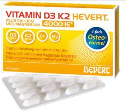 VITAMIN D3 K2 Hevert plus Ca Mg 4000 IE/2 Kapseln 61,04 g von Hevert-Arzneimittel GmbH & Co. KG