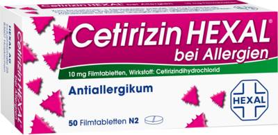 CETIRIZIN HEXAL Filmtabletten bei Allergien 50 St von Hexal AG