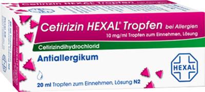 CETIRIZIN HEXAL Tropfen bei Allergien 20 ml von Hexal AG