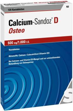 Calcium Sandoz D Osteo 500 mg pro 1.000 I.E. 120 Kautabletten von Hexal AG