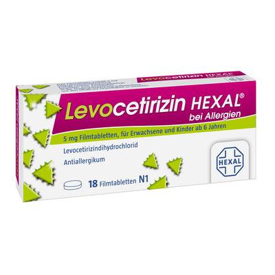 LEVOCETIRIZIN HEXAL bei Allergien 5 mg Filmtabl. 18 St von Hexal AG