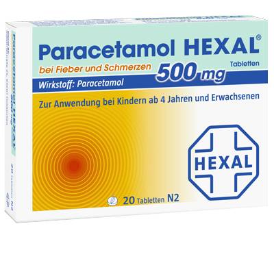 PARACETAMOL 500 mg HEXAL b.Fieber u.Schmerzen Tab. 20 St von Hexal AG