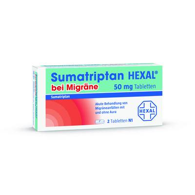 SUMATRIPTAN HEXAL bei Migr�ne 50 mg Tabletten 2 St von Hexal AG